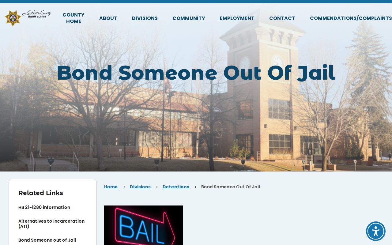 La Plata County bond-out release instructions for same-day jail releases